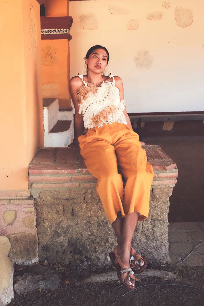 Pantalón Lino Amarillo