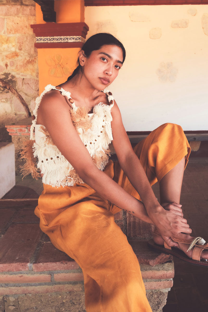 Pantalón Lino Amarillo